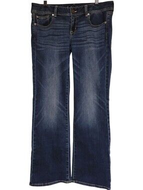 American Eagle Slim Bootcut Jeans Womens Size 12 Dark Wash Measures 36x32
